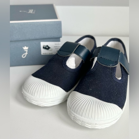 Jacadi Paris Kids Boy Canvas Shoes Sandals Navy Blue Size EU 27 Made in Spain - Picture 10 of 11